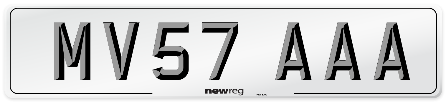 MV57 AAA Number Plate from New Reg